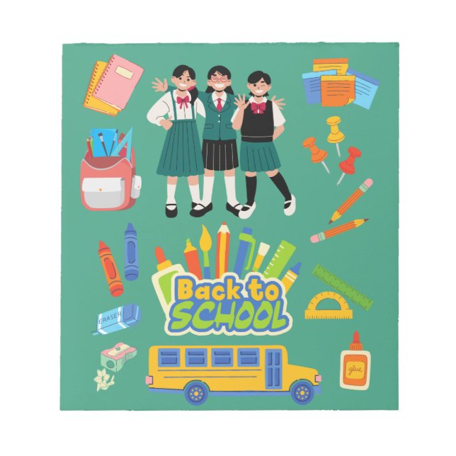 Back to School Supplies Trendy Cute Notepad (Front)