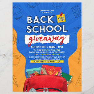 Back To School Supply & Backpack Giveaway Flyer