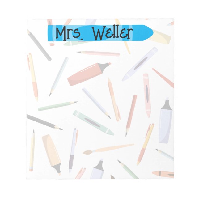 Back to School Supply Personalised  Notepad (Front)