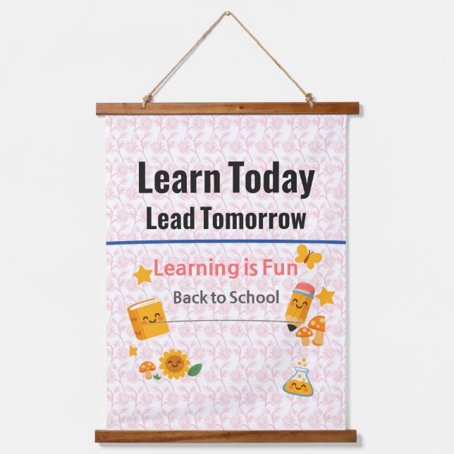 Back to School Tapestry Learn Lead | Kids Decor (Front)