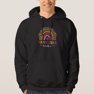 Back To School Teach Love Inspire Fourth Grade Tea Hoodie