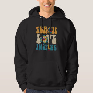 Back To School Teach Love Inspire Retro Teachers Hoodie