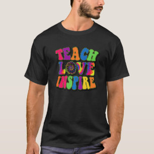 Back To School Teach Love Inspire Retro Teachers K T-Shirt