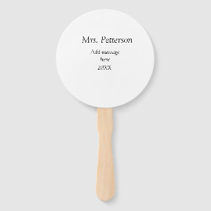 Back to school teacher appreciation add year class hand fan