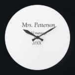 Back to school teacher appreciation add year class large clock<br><div class="desc">Design</div>