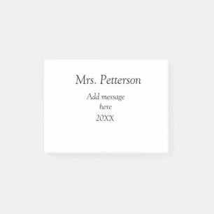 Back to school teacher appreciation add year class post-it notes