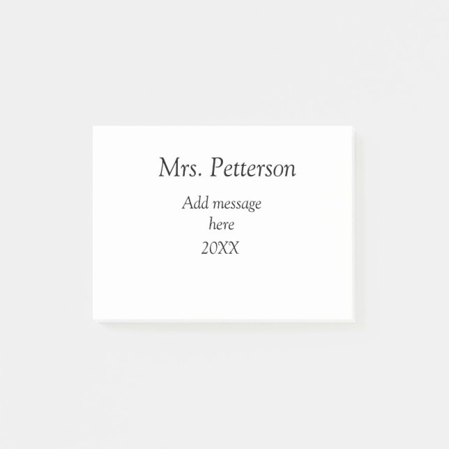 Back to school teacher appreciation add year class post-it notes (Front)