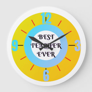 Back to School, teacher appreciation, Best teacher Large Clock