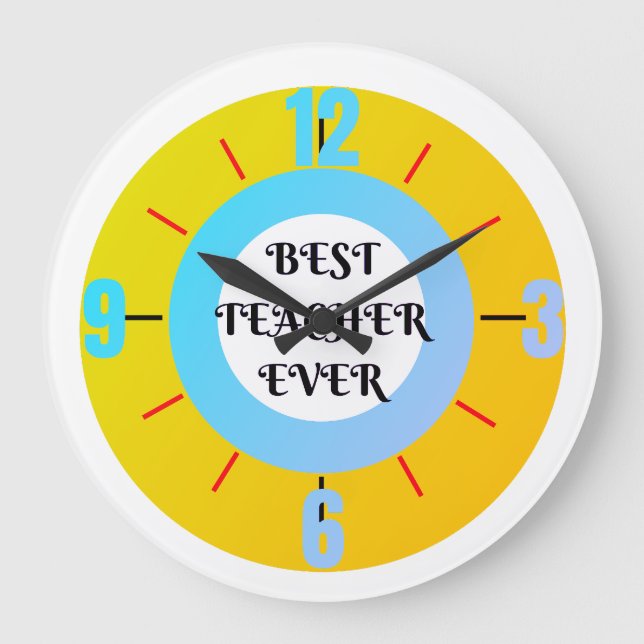 Back to School, teacher appreciation, Best teacher Large Clock (Front)
