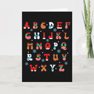 Back To School Teacher Christmas Alphabet Holiday Card