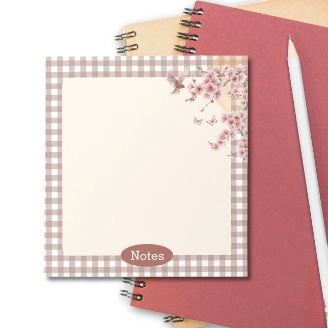 Back to School Teacher Classroom Supplies Notepad (Back to School Notes Cherry Blossom Japanese Style Notepad)