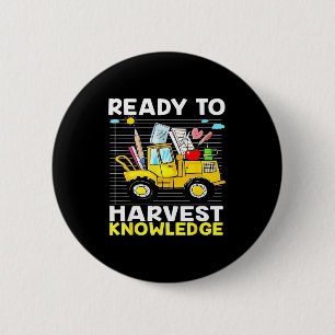 Back To School Teacher Farming Tractor Farmer Kids 6 Cm Round Badge