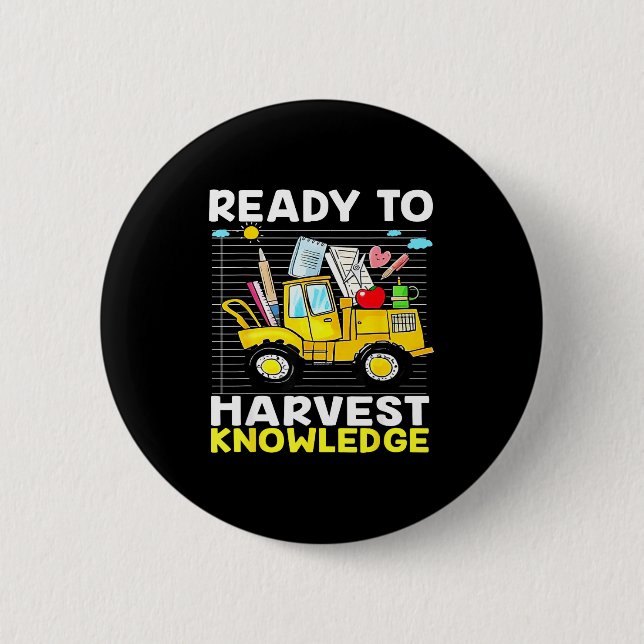 Back To School Teacher Farming Tractor Farmer Kids 6 Cm Round Badge (Front)