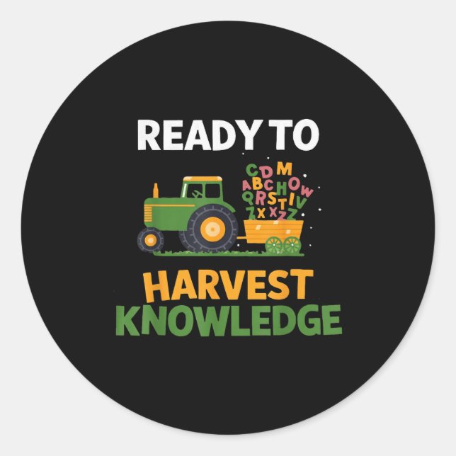Back To School Teacher Farming Tractor Farmer Kids Classic Round Sticker (Front)