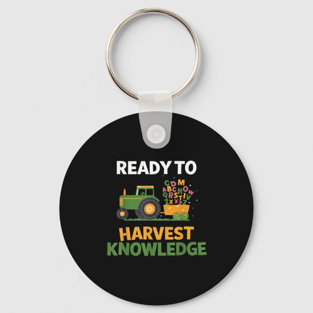 Back To School Teacher Farming Tractor Farmer Kids Key Ring (Front)