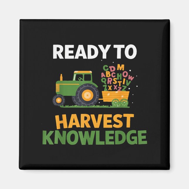 Back To School Teacher Farming Tractor Farmer Kids Magnet (Front)