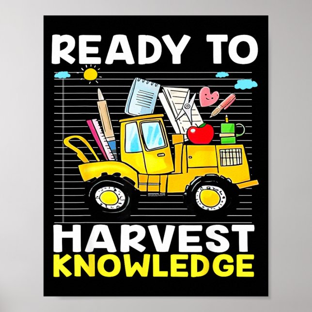Back To School Teacher Farming Tractor Farmer Kids Poster (Front)