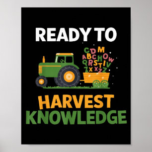 Back To School Teacher Farming Tractor Farmer Kids Poster