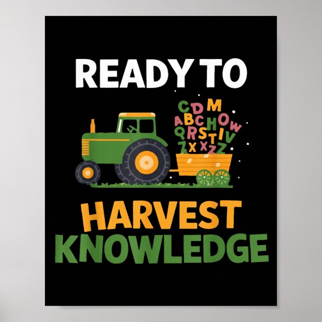 Back To School Teacher Farming Tractor Farmer Kids Poster (Front)