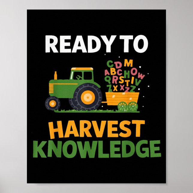 Back To School Teacher Farming Tractor Farmer Kids Poster (Front)