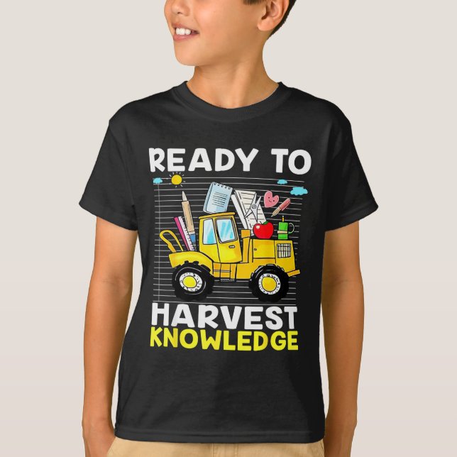 Back To School Teacher Farming Tractor Farmer Kids T-Shirt (Front)