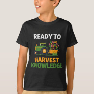 Back To School Teacher Farming Tractor Farmer Kids T-Shirt