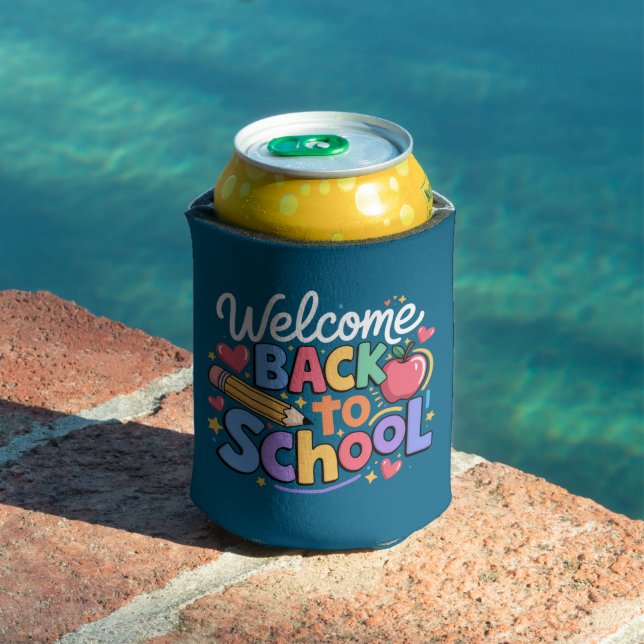 Back to School Teacher First Day of School Funny Can Cooler (In Situ Pool)