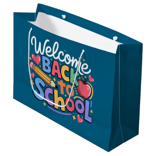 Back to School Teacher First Day of School Funny Large Gift Bag (Front Angled)