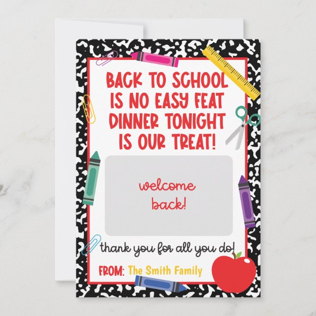 Back to School Teacher Gift Card Holder (Front)