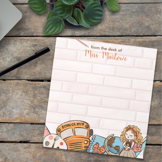 Back to School Teacher Gift Personalised  Notepad (Back to School Teacher Gift Personalized Notepad)