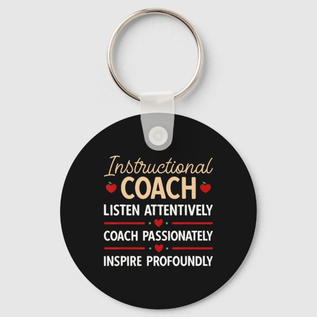 Back To School Teacher Instructional Coach  Key Ring (Front)