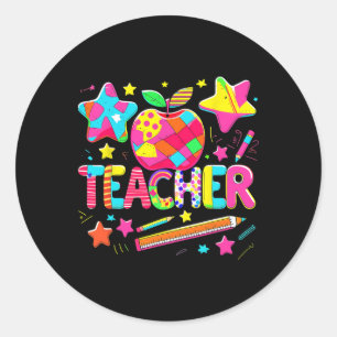 Back To School Teacher Life Inspirational Teach Lo Classic Round Sticker