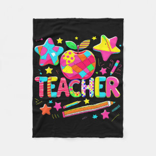 Back To School Teacher Life Inspirational Teach Lo Fleece Blanket