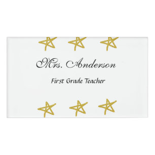 Back to school teacher name golden stars appreciat tag