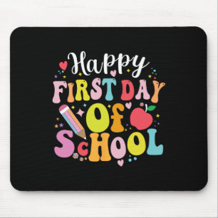 Back To School Teacher Student Happy First Day Of Mouse Mat