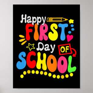 Back To School Teacher Student Happy First Day Of  Poster