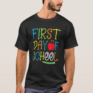 Back To School Teacher Student Happy First Day Of  T-Shirt