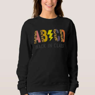 Back To School Teacher Students Leopard Abcd Back Sweatshirt