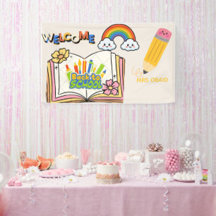 Back to School Teacher Welcome Banner minimalist