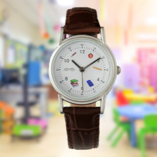 back-to-school teacher's leather watch