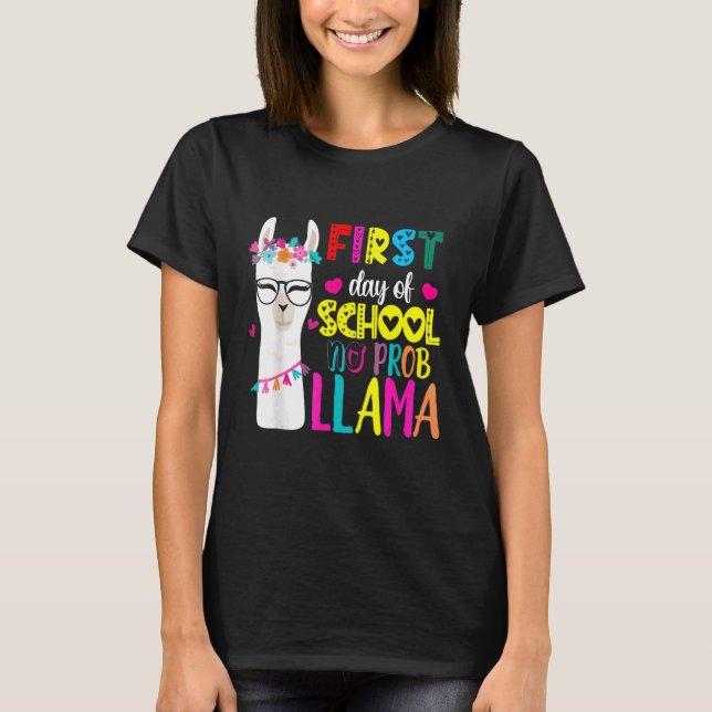 Back To School Teachers No Prob Llama T-Shirt (Front)