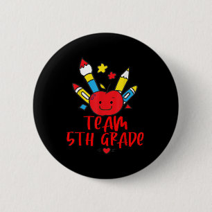 Back To School Team 5th Grade Hello Student Teache 6 Cm Round Badge