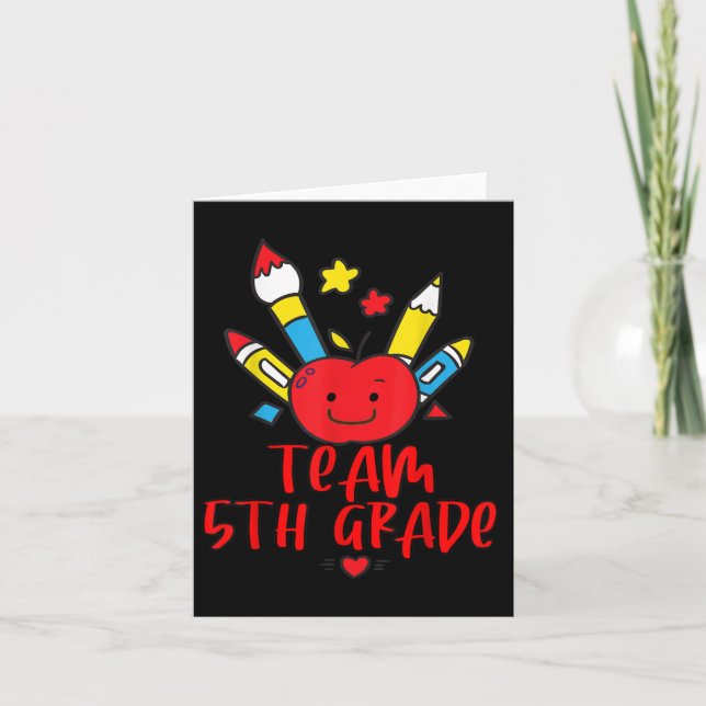 Back To School Team 5th Grade Hello Student Teache Card (Front)