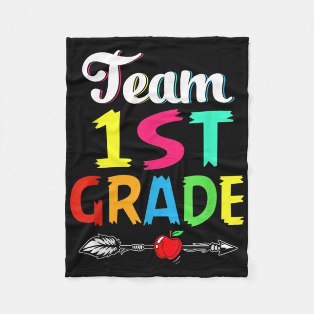 Back To School Team First Grade Teacher Student  Fleece Blanket (Front)