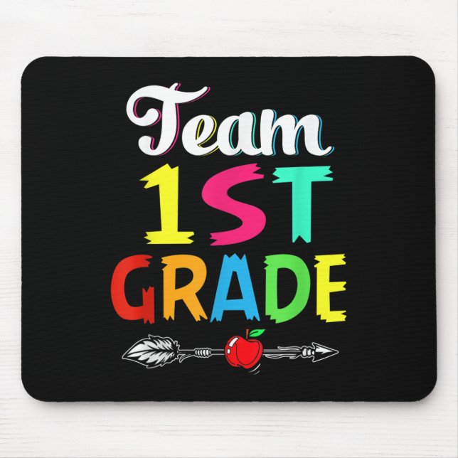 Back To School Team First Grade Teacher Student  Mouse Mat (Front)