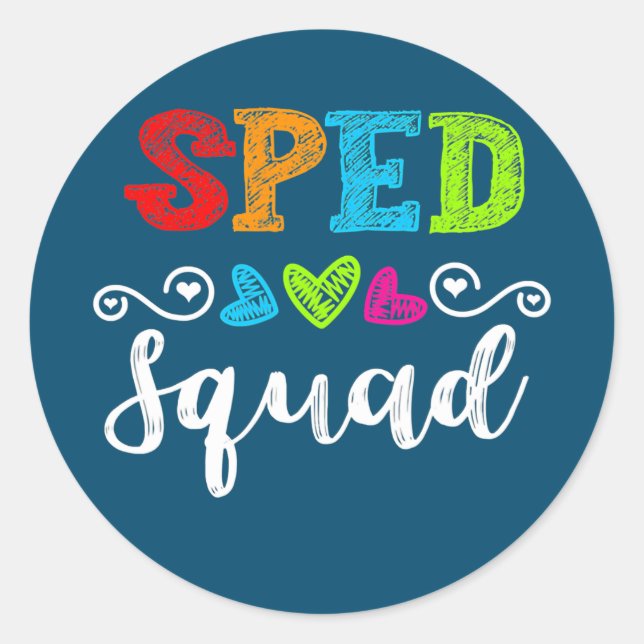 Back To School Team Gift For Special Ed Teacher Classic Round Sticker (Front)
