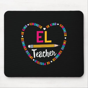 Back To School Tee El Teacher English Learner Squa Mouse Mat