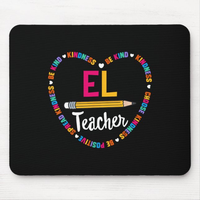 Back To School Tee El Teacher English Learner Squa Mouse Mat (Front)