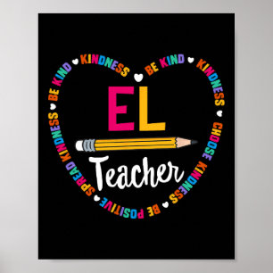Back To School Tee El Teacher English Learner Squa Poster