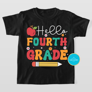 Back to School Tee Hello Fourth Grade T-Shirt